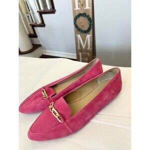 Talbots Women's Loafers Pointed Toe Pink Suede Size 7 EUC Comfort luxury preppy